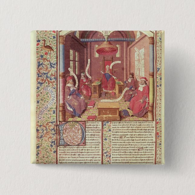 St. Augustine, Epicurus, Zeno, Antiochus & 15 Cm Square Badge (Front)