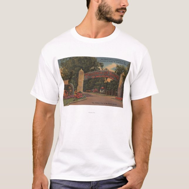 St. Augustine, FL - Fountain of Youth Entrance T-Shirt (Front)
