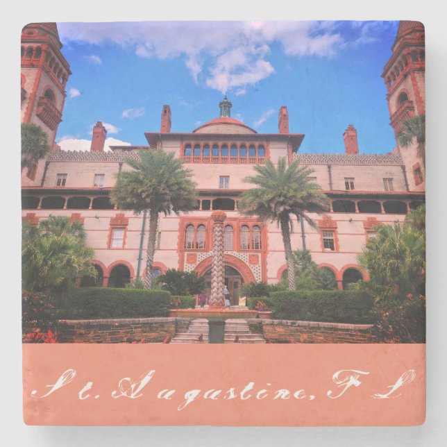 St. Augustine, FL - Ponce de Leon Hotel Stone Coaster (Front)