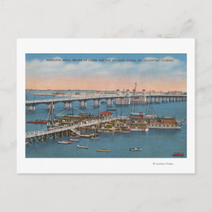 St. Augustine, FL - View of Bridge of Lions Postcard