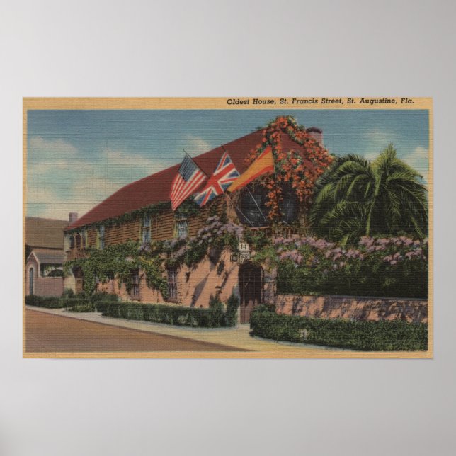 St. Augustine, FL - View of St. Francis Poster (Front)