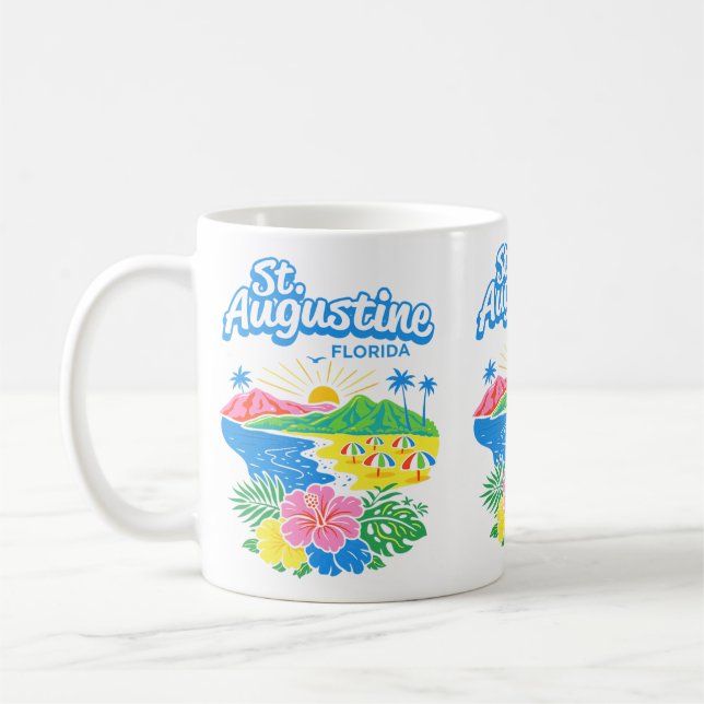 St Augustine Florida Beach Sunset Tropical Coffee Mug (Left)