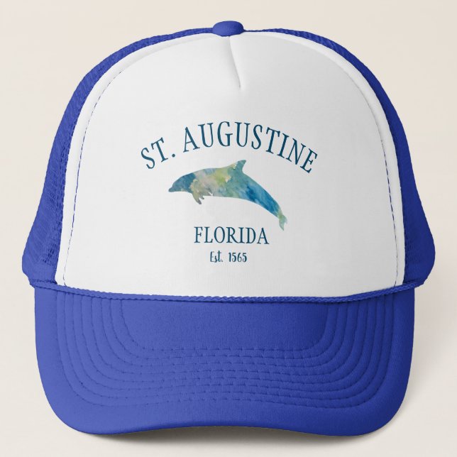 St Augustine Florida Dolphin Trucker Hat (Front)