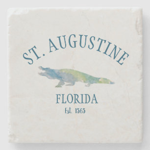 St Augustine Florida Est Beach Alligator Stone Coaster