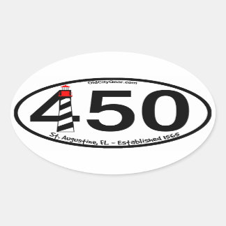 St. Augustine, Florida - Established 1565 - 450th Oval Sticker