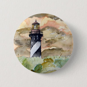St Augustine Florida lighthouse painting 6 Cm Round Badge