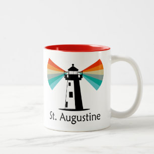 St. Augustine Florida Lighthouse Rainbow Two-Tone Coffee Mug