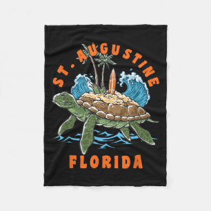 St Augustine Florida Sea Turtle Surf Beach Fleece Blanket