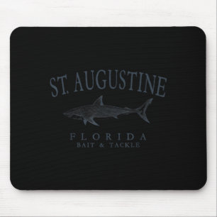 St augustine florida shark retro slate art fishing mouse pad