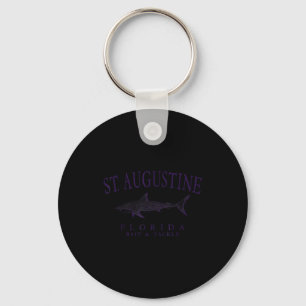 St augustine florida shark vintage plum art key ring