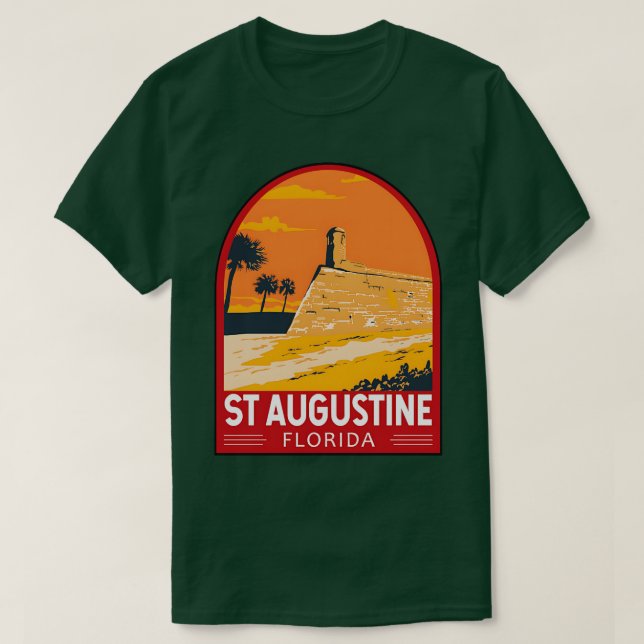 St Augustine Florida Travel Art Emblem TShirt (Design Front)