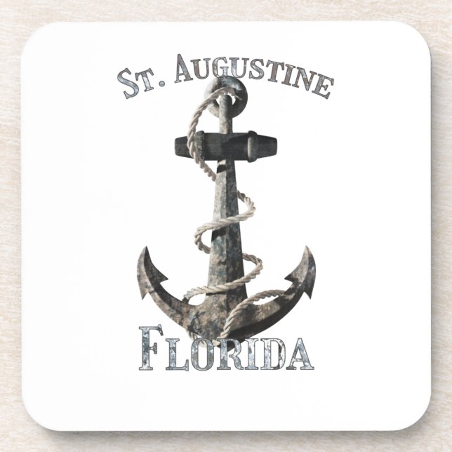 St. Augustine Florida Vacation Nautical Anchor Sai Coaster (Front)