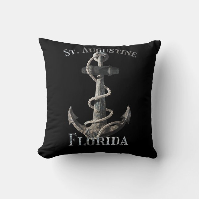 St. Augustine Florida Vacation Nautical Anchor Sai Cushion (Front)