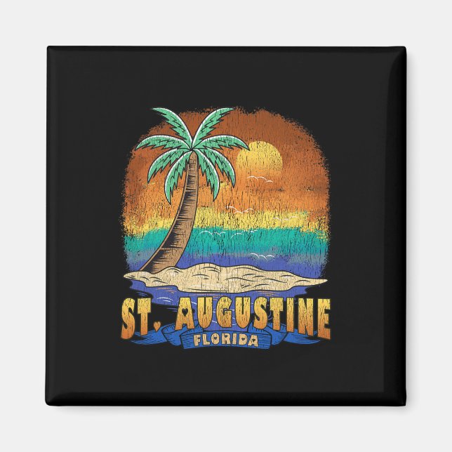 St Augustine Florida Vintage Distressed Souvenir  Magnet (Front)