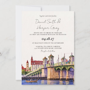 St Augustine Florida Watercolor Wedding Invitation