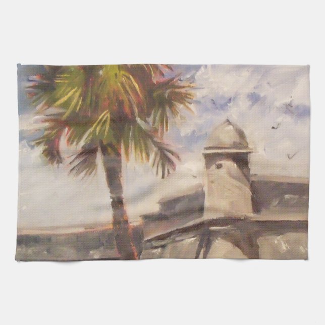 St. Augustine Fort - Castillo de san Marcos Tea Towel (Horizontal)