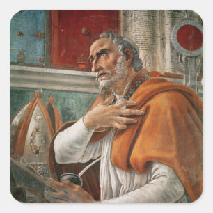 St. Augustine in his Cell, c.1480 Square Sticker