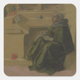 St. Augustine in his Study (predella of the Barbad Square Sticker