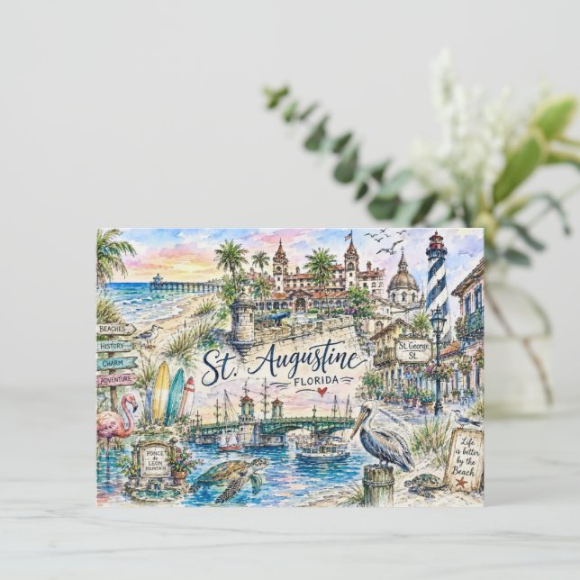 St. Augustine Landmarks historic cards art (Standing Front)