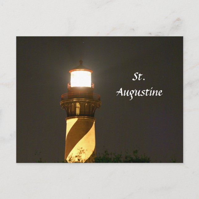 St Augustine Lighthouse at Night Postcard (Front)