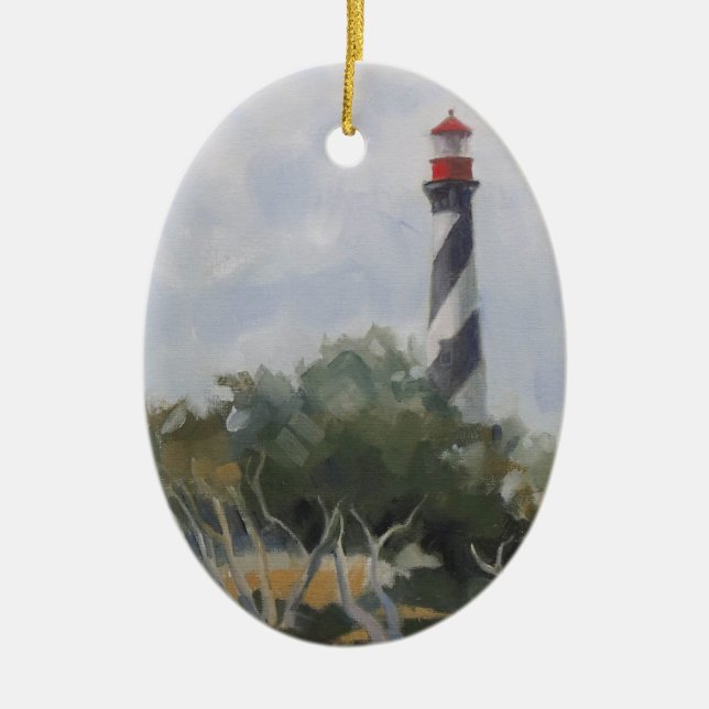 St. Augustine Lighthouse Ceramic Tree Decoration (Front)