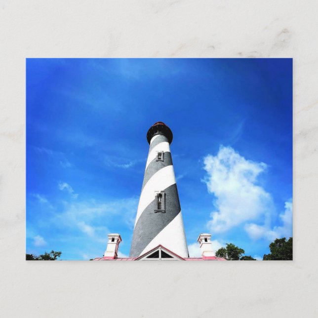 St. Augustine Lighthouse Dramatic Upward View Flor Postcard (Front)