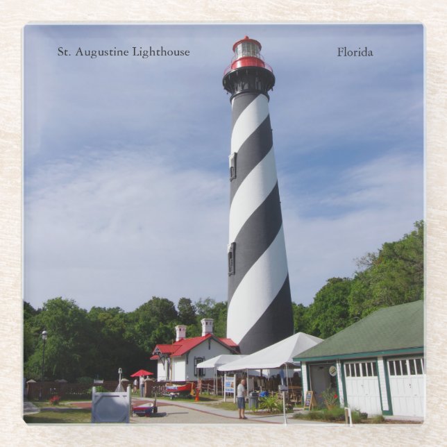 St. Augustine Lighthouse glass coaster (Front)