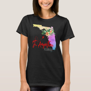 St Augustine Map Matching Vacation Family Girls tr T-Shirt