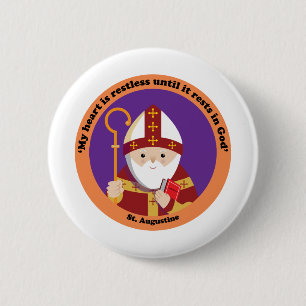 St. Augustine of Hippo 6 Cm Round Badge