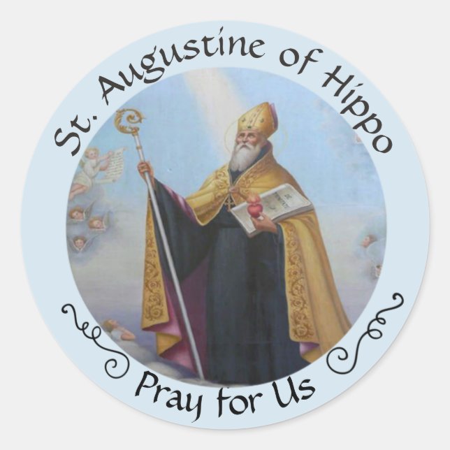 St. Augustine of Hippo FEAST AUG 28 Classic Round Sticker (Front)
