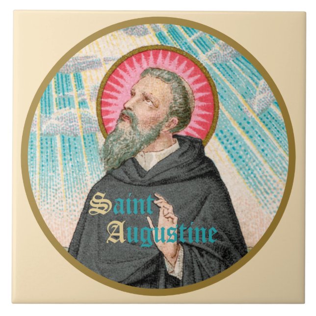 St. Augustine of Hippo (SAU 047; detail) Ceramic Tile (Front)