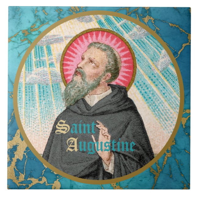 St. Augustine of Hippo (SAU 047; detail) Ceramic Tile (Front)