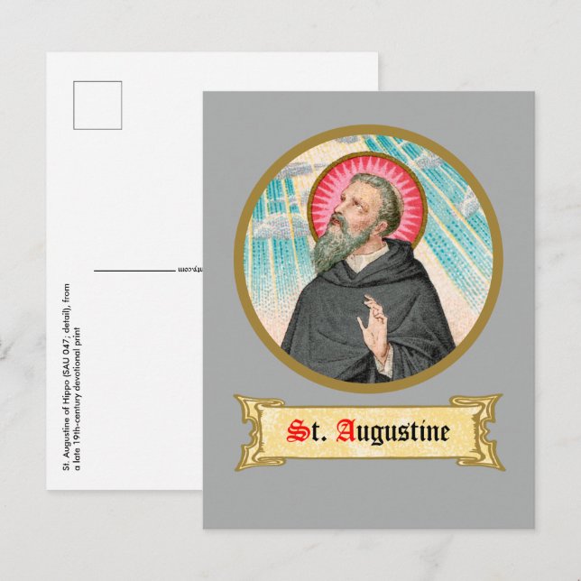 St. Augustine of Hippo (SAU 047; detail) Postcard (Front/Back)