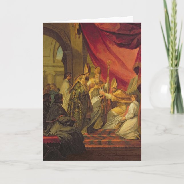 St. Augustine  ordained as the Bishop Card (Front)