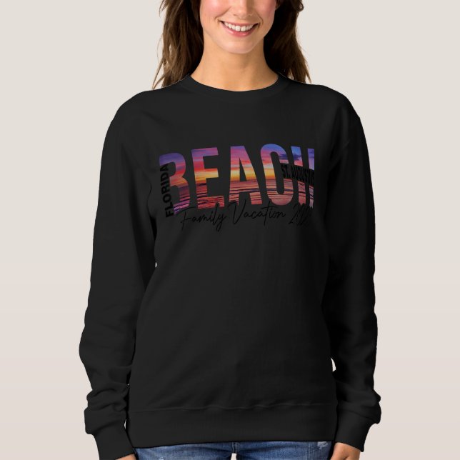St Augustine Palm Trees Beach Florida Vacation Fam Sweatshirt (Front)