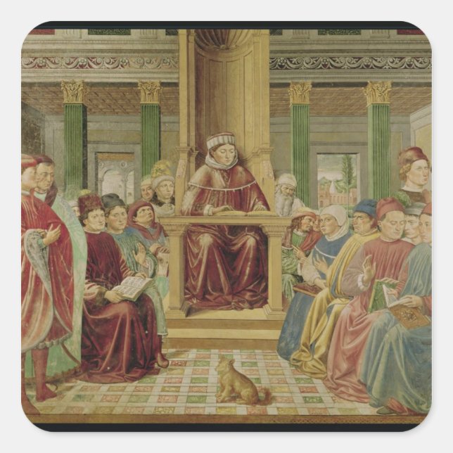 St. Augustine Reading Rhetoric Square Sticker (Front)