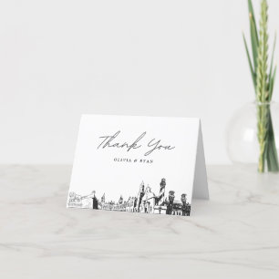 St. Augustine Skyline Sketch Blank Thank You Card