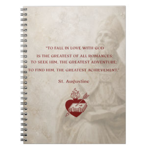 St. Augustine To Fall in Love Catholic Quote Notebook