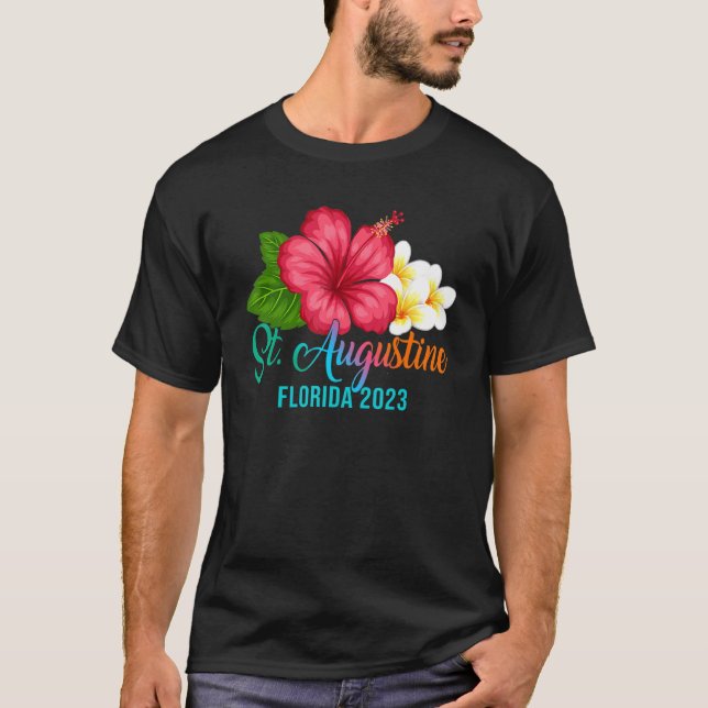 St  Augustine Vacation Florida Tropical Hibiscus F T-Shirt (Front)