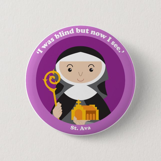 St. Ava 6 Cm Round Badge (Front)