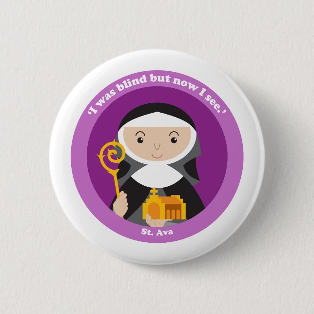 St. Ava 6 Cm Round Badge (Front)