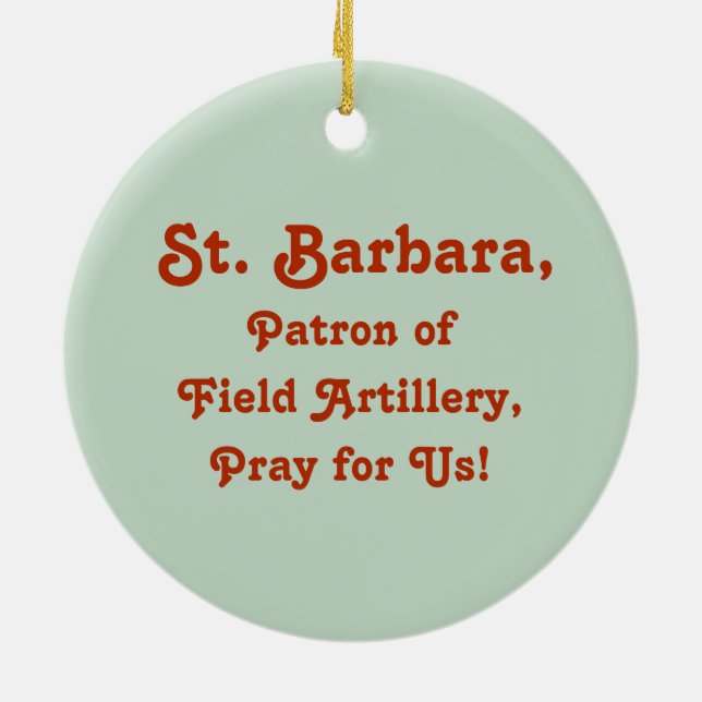 St. Barbara (BK 001) Ceramic Ornament (Back)