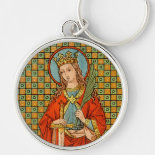 St. Barbara  (JP 01) Round Metal Key Ring