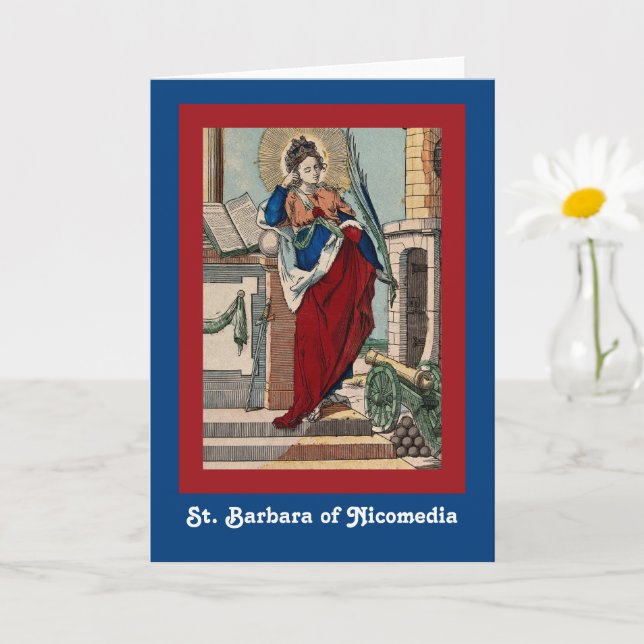 St. Barbara with Artillery (M 007) Blank Greeting Card (Small Plant)
