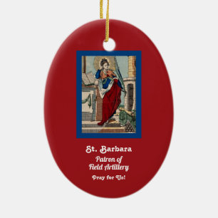 St. Barbara with Artillery (M 007) Ceramic Ornament