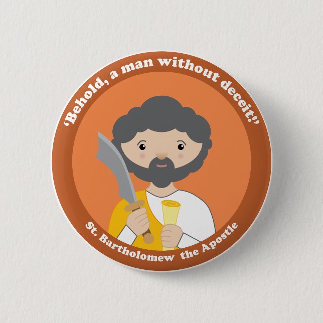 St. Bartholomew the Apostle 6 Cm Round Badge (Front)