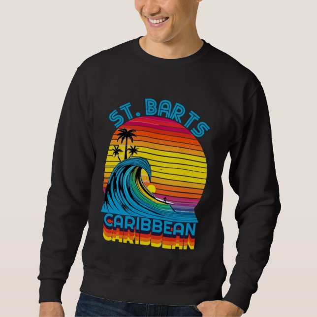 St Barts Caribbean Retro Throwback Surf & Beach So Sweatshirt (Front)