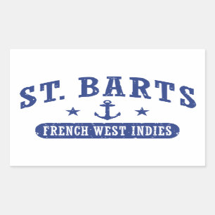 St. Barts French West Indies Rectangular Sticker