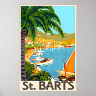 St Barts Tropical Beach Travel Poster Roger