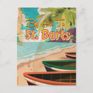 St. Barts Vintage Travel Poster Postcard